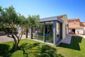 véranda toiture plate