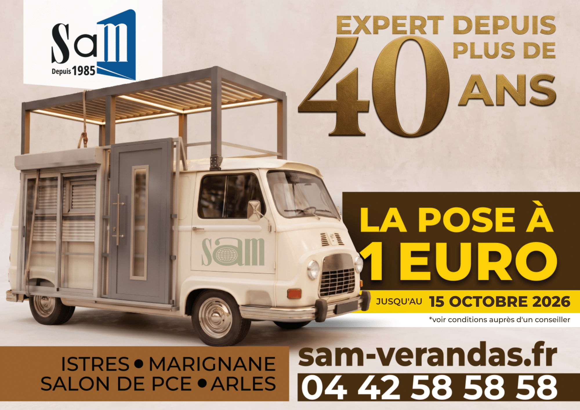 Pose à 1 euro Sam verandas prolongation octobre 2026